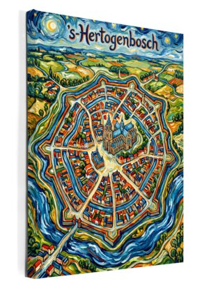Stadskaart Den Bosch als wanddecoratie