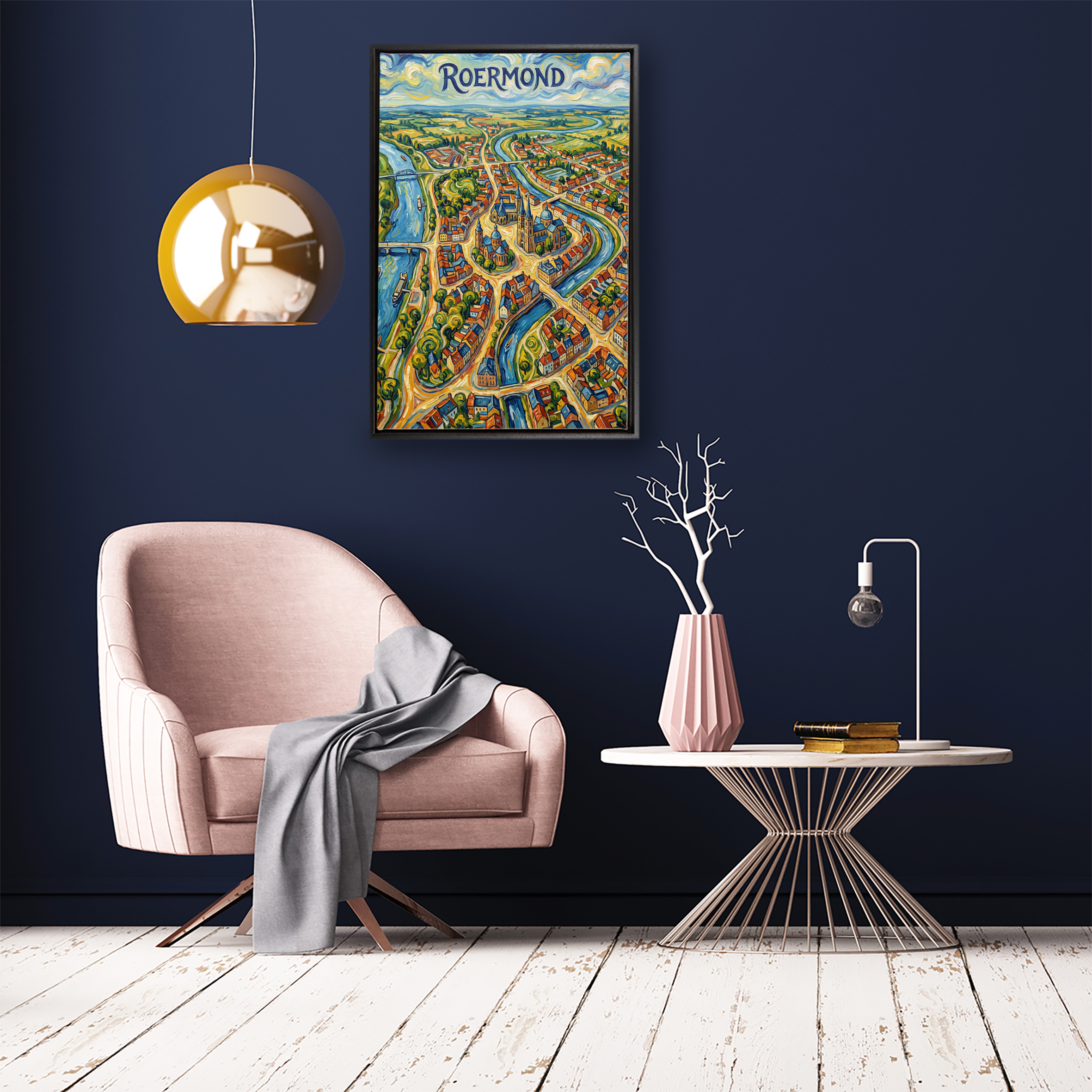 Stadskaart Roermond als wanddecoratie