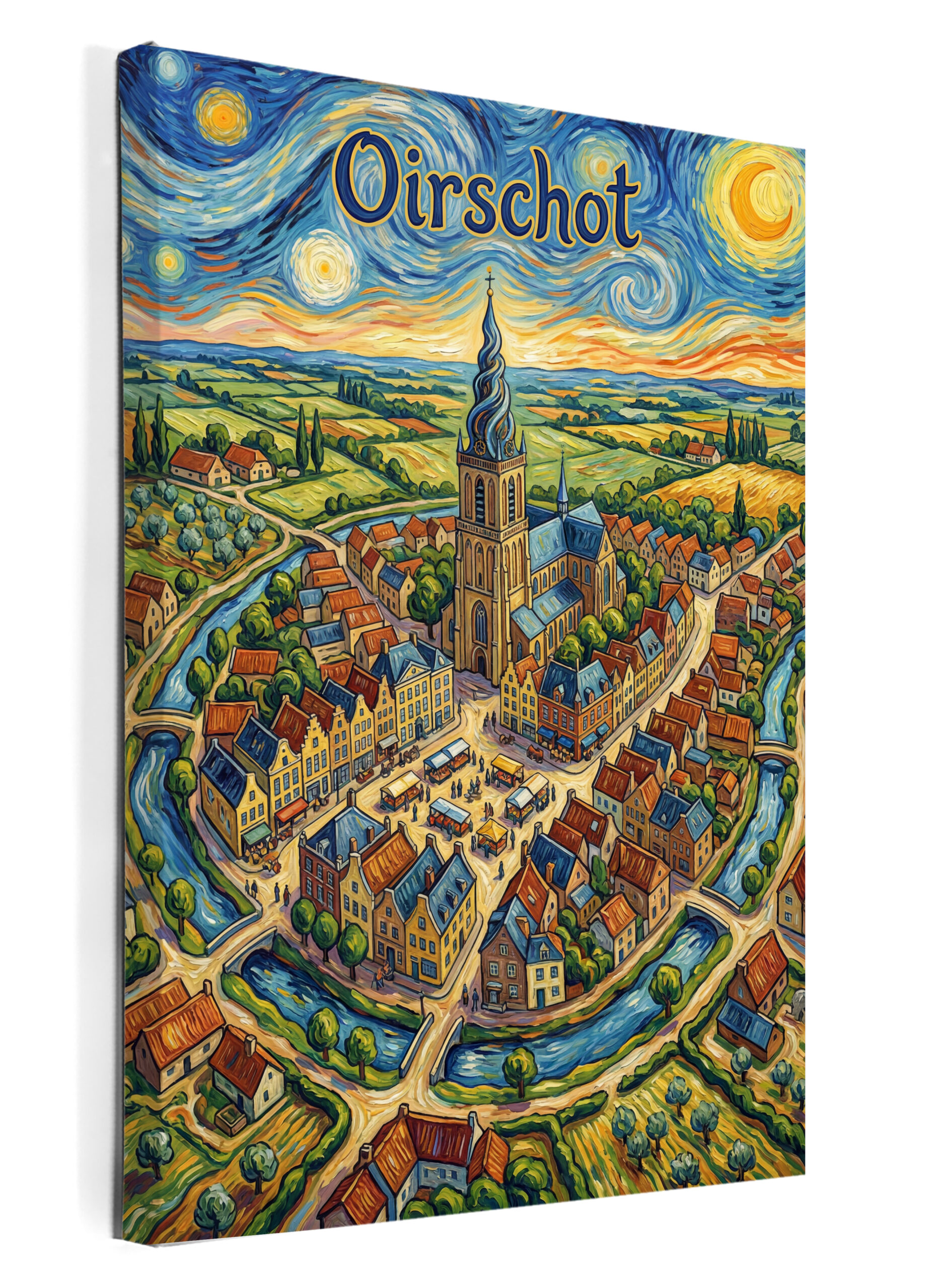 Stadskaart wanddecoratie op canvas – Oirschot  – stadsposter