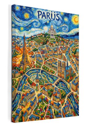 Stadskaart Parijs als wanddecoratie