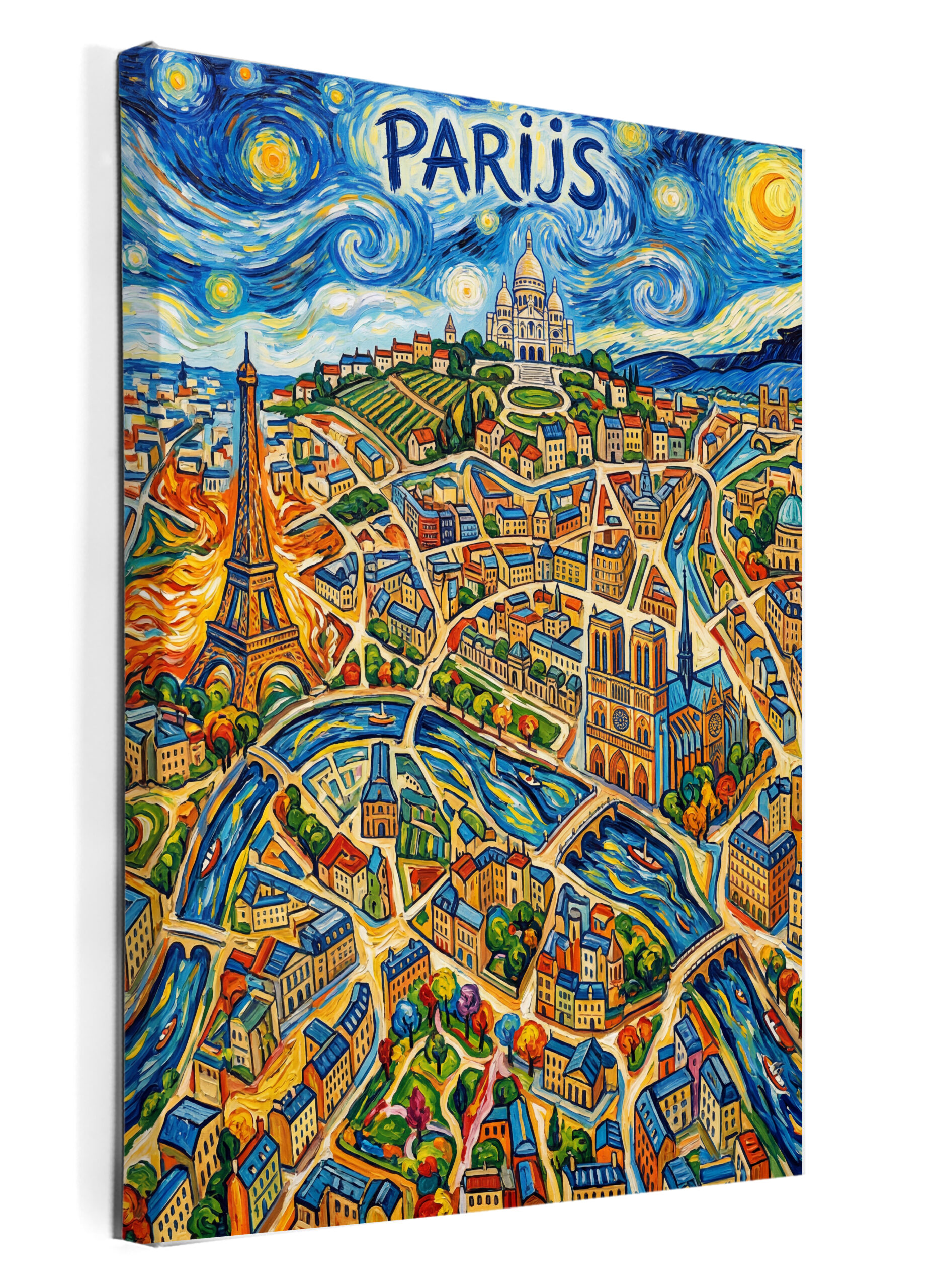 Stadskaart wanddecoratie op canvas – Parijs  – stadsposter
