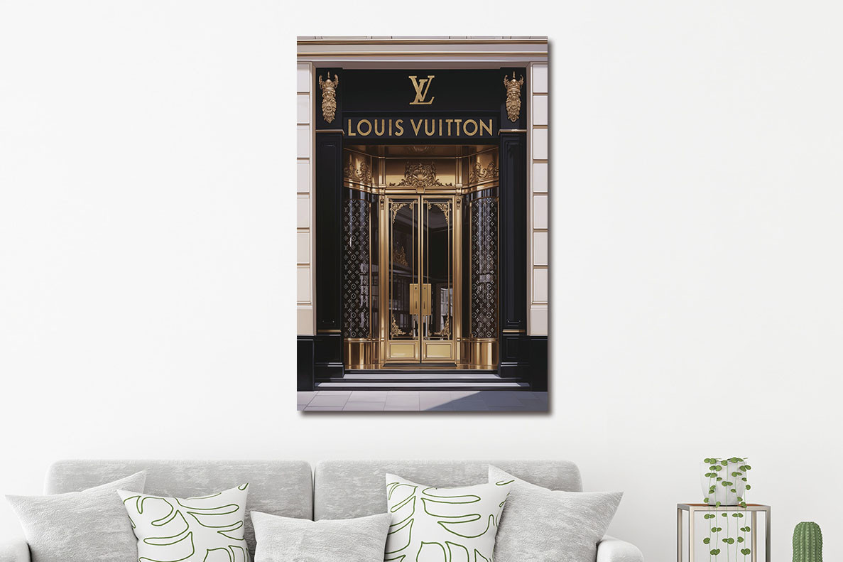 Glasschilderij 80x120cm Gouden Winkeldeur - Afbeelding 2
