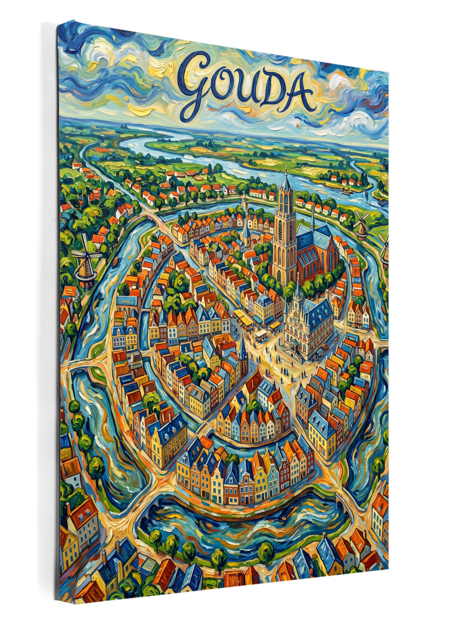Stadskaart Gouda als wanddecoratie