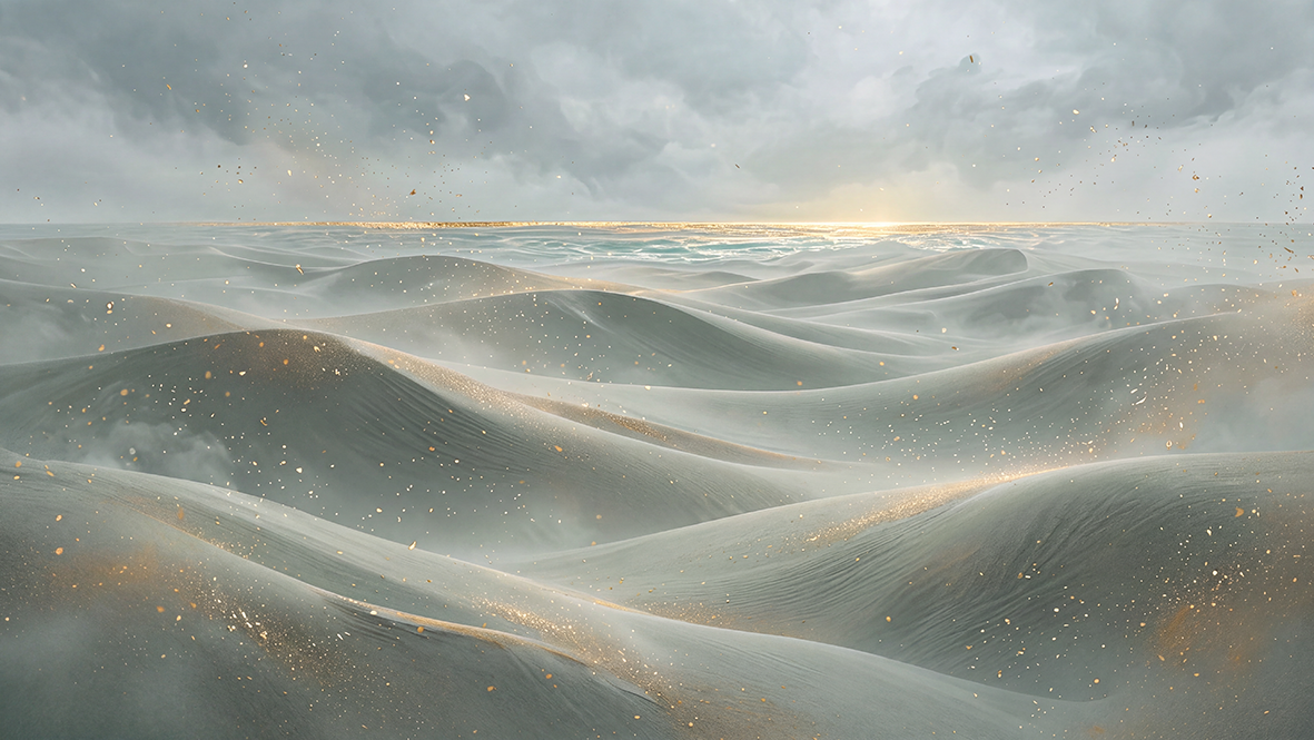 Golden Dunes Mist  – Exclusief Airtex Behang op Maat