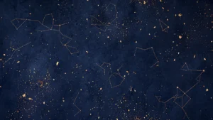 Midnight Constellation – Gouden Sterrenhemel - Exclusief Airtex Behang op Maat