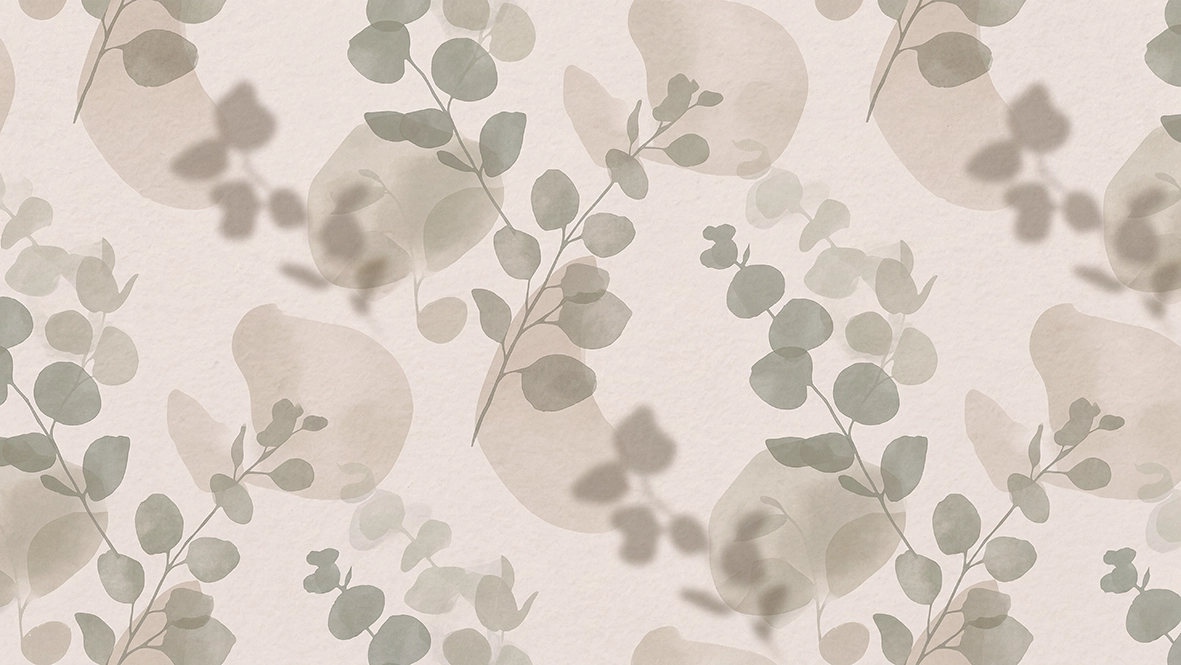 Sage Shadows – Eucalyptus met schaduw – Exclusief Airtex Behang op Maat