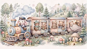 exclusief luxe fotobehang Droomtrein Door Het Betoverde Bos